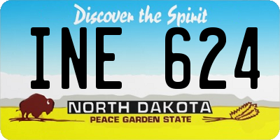 ND license plate INE624
