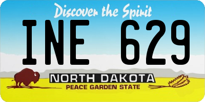 ND license plate INE629