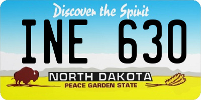 ND license plate INE630