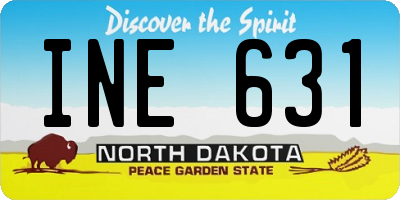 ND license plate INE631