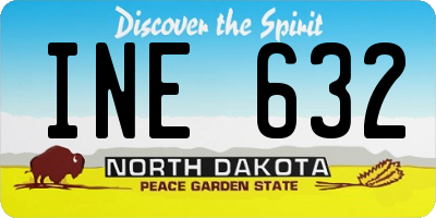 ND license plate INE632