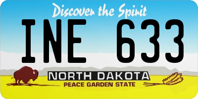 ND license plate INE633