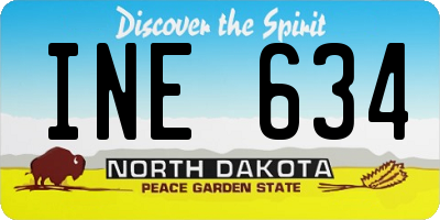 ND license plate INE634