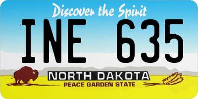 ND license plate INE635