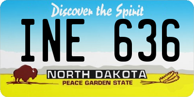 ND license plate INE636
