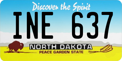 ND license plate INE637
