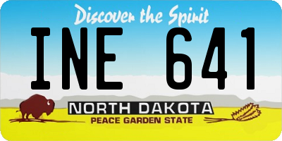 ND license plate INE641