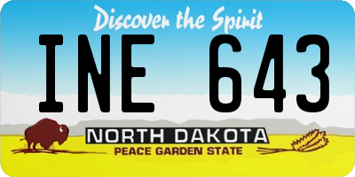 ND license plate INE643