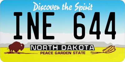 ND license plate INE644