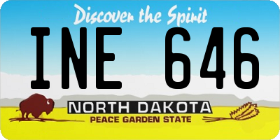 ND license plate INE646