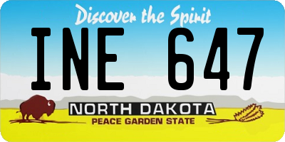 ND license plate INE647
