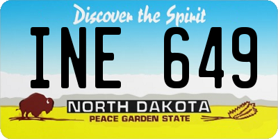 ND license plate INE649