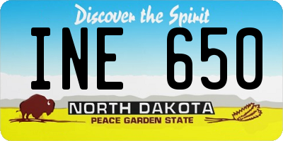 ND license plate INE650