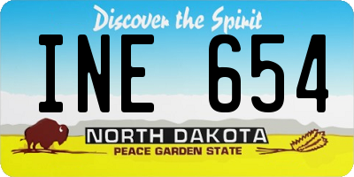 ND license plate INE654