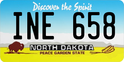 ND license plate INE658