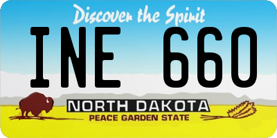 ND license plate INE660