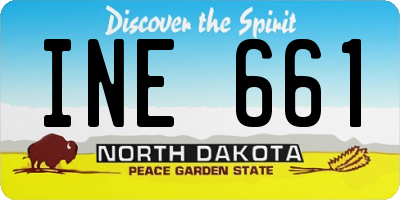 ND license plate INE661