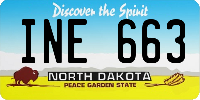 ND license plate INE663