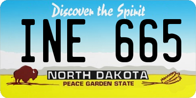 ND license plate INE665