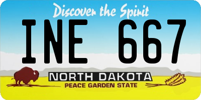 ND license plate INE667
