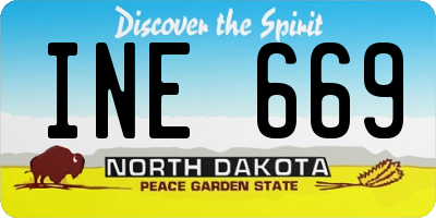 ND license plate INE669