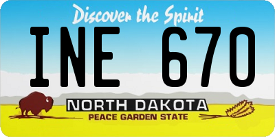 ND license plate INE670