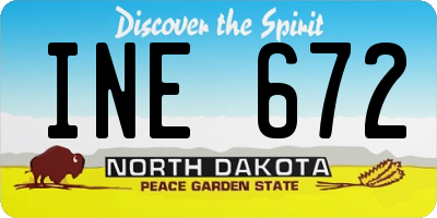 ND license plate INE672
