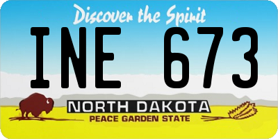 ND license plate INE673