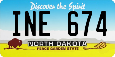 ND license plate INE674