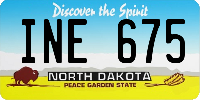ND license plate INE675