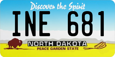 ND license plate INE681