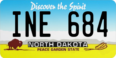 ND license plate INE684
