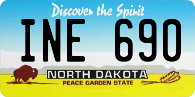 ND license plate INE690