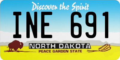 ND license plate INE691