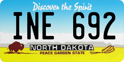 ND license plate INE692