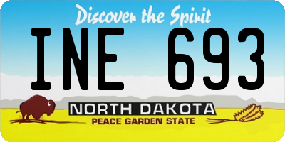 ND license plate INE693
