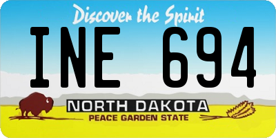 ND license plate INE694