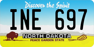 ND license plate INE697