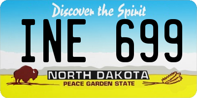 ND license plate INE699
