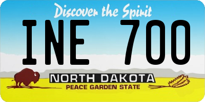 ND license plate INE700