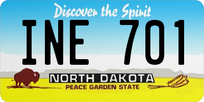 ND license plate INE701