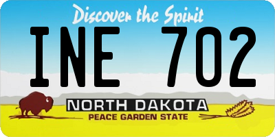 ND license plate INE702