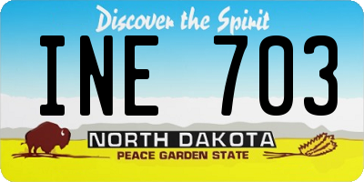 ND license plate INE703