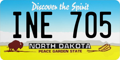 ND license plate INE705