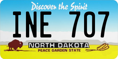 ND license plate INE707