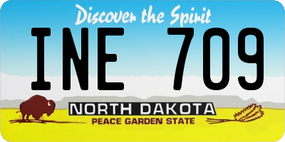 ND license plate INE709