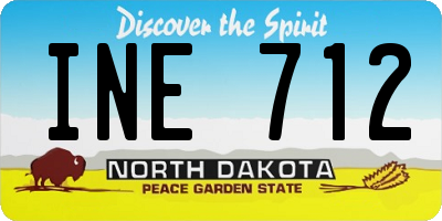 ND license plate INE712
