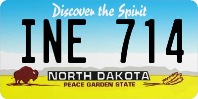 ND license plate INE714