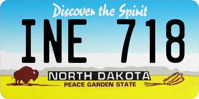 ND license plate INE718