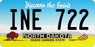 ND license plate INE722